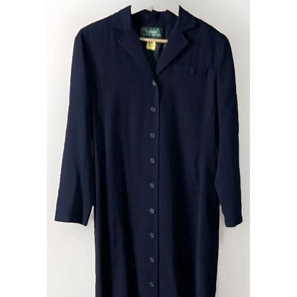 Women's Lauren Ralph Lauren Long Blazer Dress Classic Overcoat Sz 8 100% Wool US - Picture 8 of 11